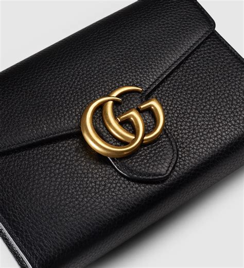 gucci black gg marmont wallet|gucci gg marmont wallet on chain.